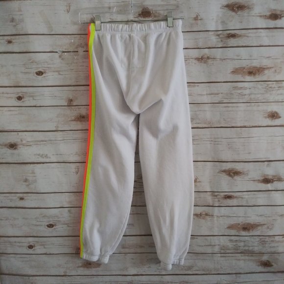 Aviator Nation White Joggers with Red and Blue Stripes - Picture 5 of 7